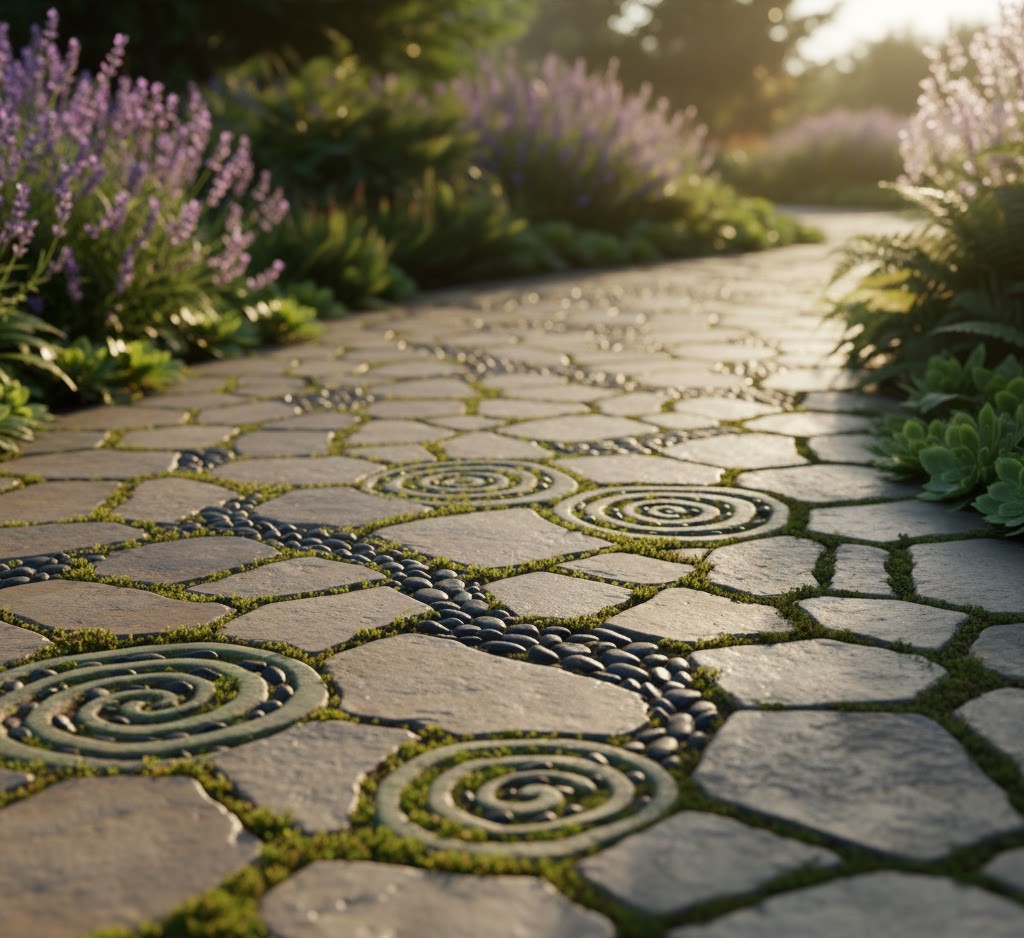 Uniek ontwerp tuinpad