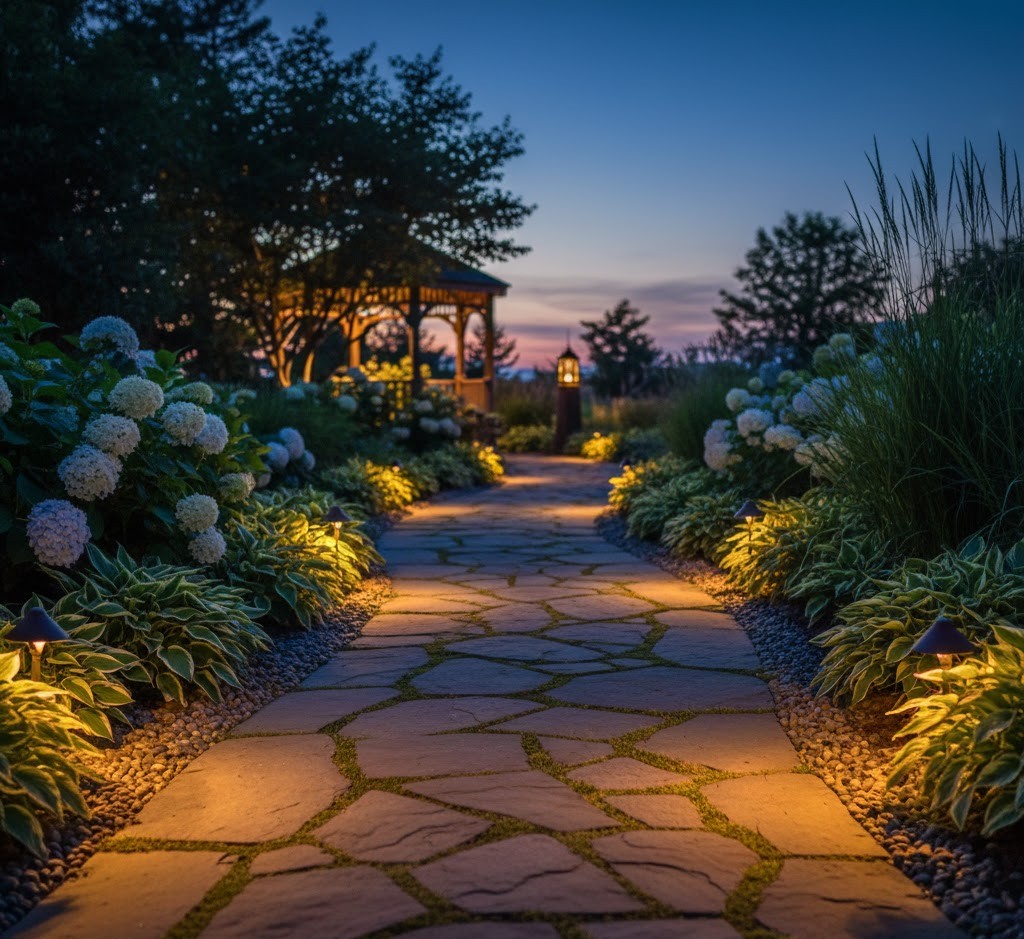 Sfeerverlichting tuinpad